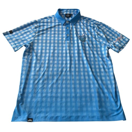 Sunday Swagger x Uncrustables Unwrapped Golf Polo Mens XL Blue Checkered