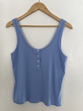 O.N.L.Y. Old Navy Women's Ultra Light Stretch Polyester Rib-Knit Tank Top Blue L