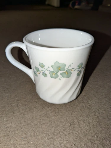 Corning Corelle Callaway Green Ivy Coffee Tea Cups White Swirl New Replacement 