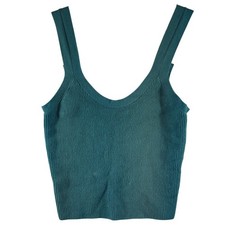 616 Abercrombie Fitch Ribbed Knit Crop Tank Top Teal Green Sleeveless Small