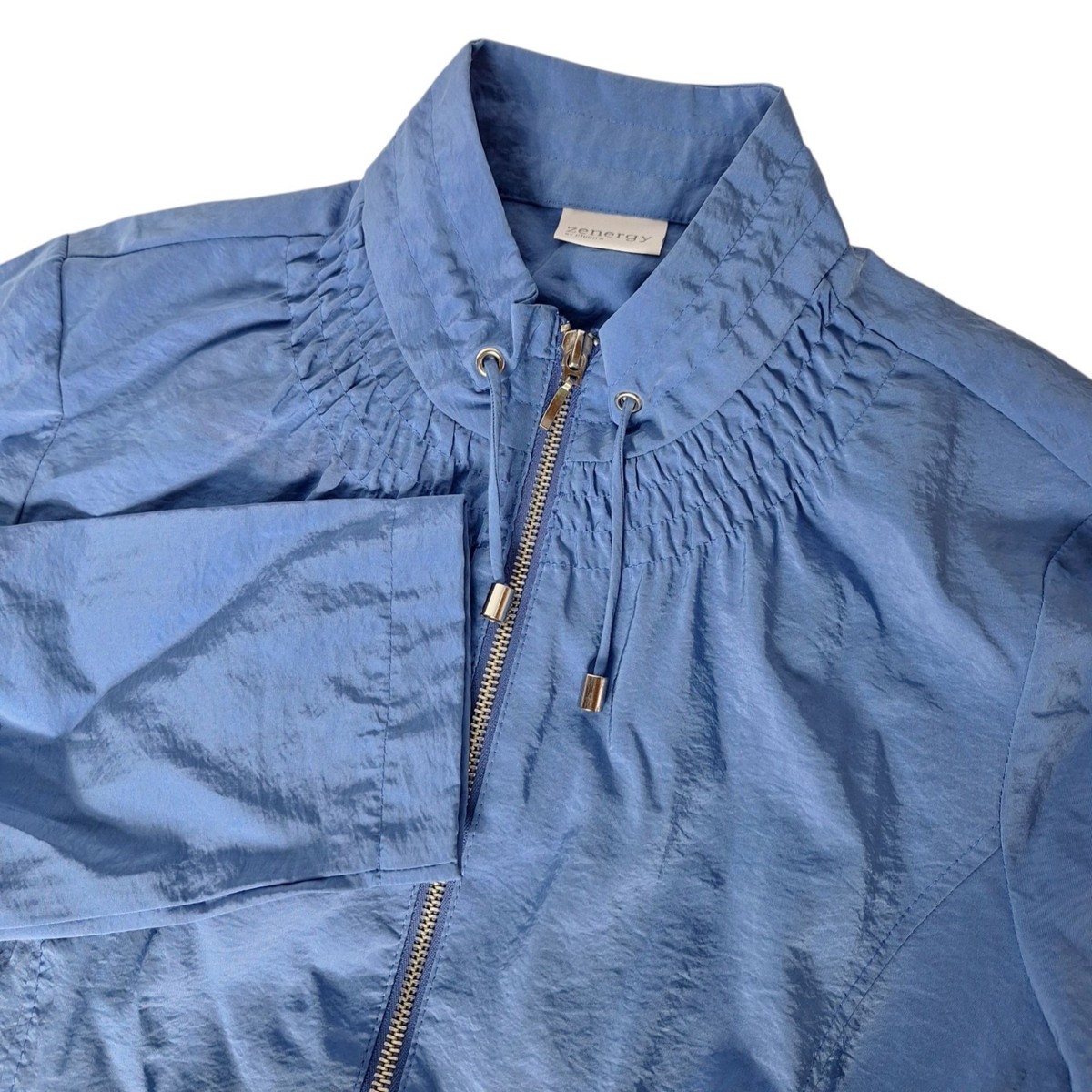 Zenergy by Chico's Rae Novelty Solid Jacket 1 M 8 Full Zip Nikko