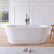67'' Acrylic Freestanding Bathtub Deep Soaking Tub