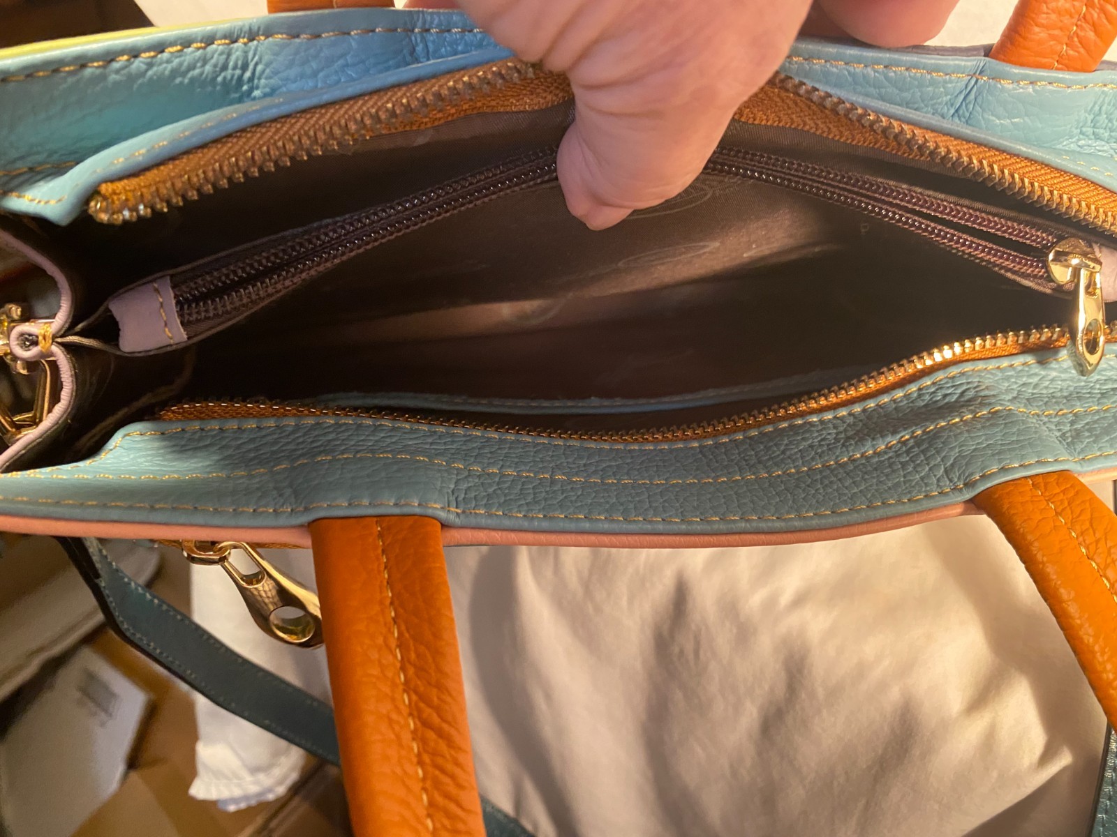 Ameri Leather Multicolor Leather Purse Crossbody … - image 10