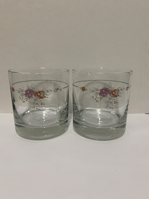 VTG Pair Of Pfaltzgraff Trousseas Old Fashion Cocktail Glasses
