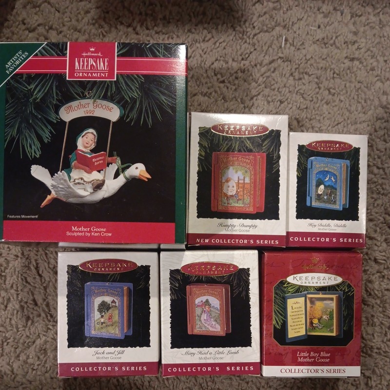 Hallmark MOTHER GOOSE Story Book Series Set Of 6 Keepsake Ornaments 1992-1997