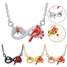 Red Cardinal Urn Necklace for Ashes Stainless Steel Memorial Keepsake Ash Holder