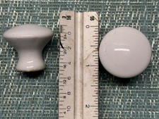 White Cabinet Knobs Ceramic Hardware 1 1/4 Lot of 48 more available