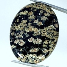 32.70Cts. Natural Flower Obsidian Oval Cabochon Gemstone 25X34X5MM