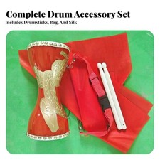 Waist Drum traditional leather Drumhead Miniature Folk Drum Hourglass Shape