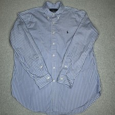 Polo Ralph Lauren Men  s Shirt Blue White Stripe Classic Fit Long Sleeve Large
