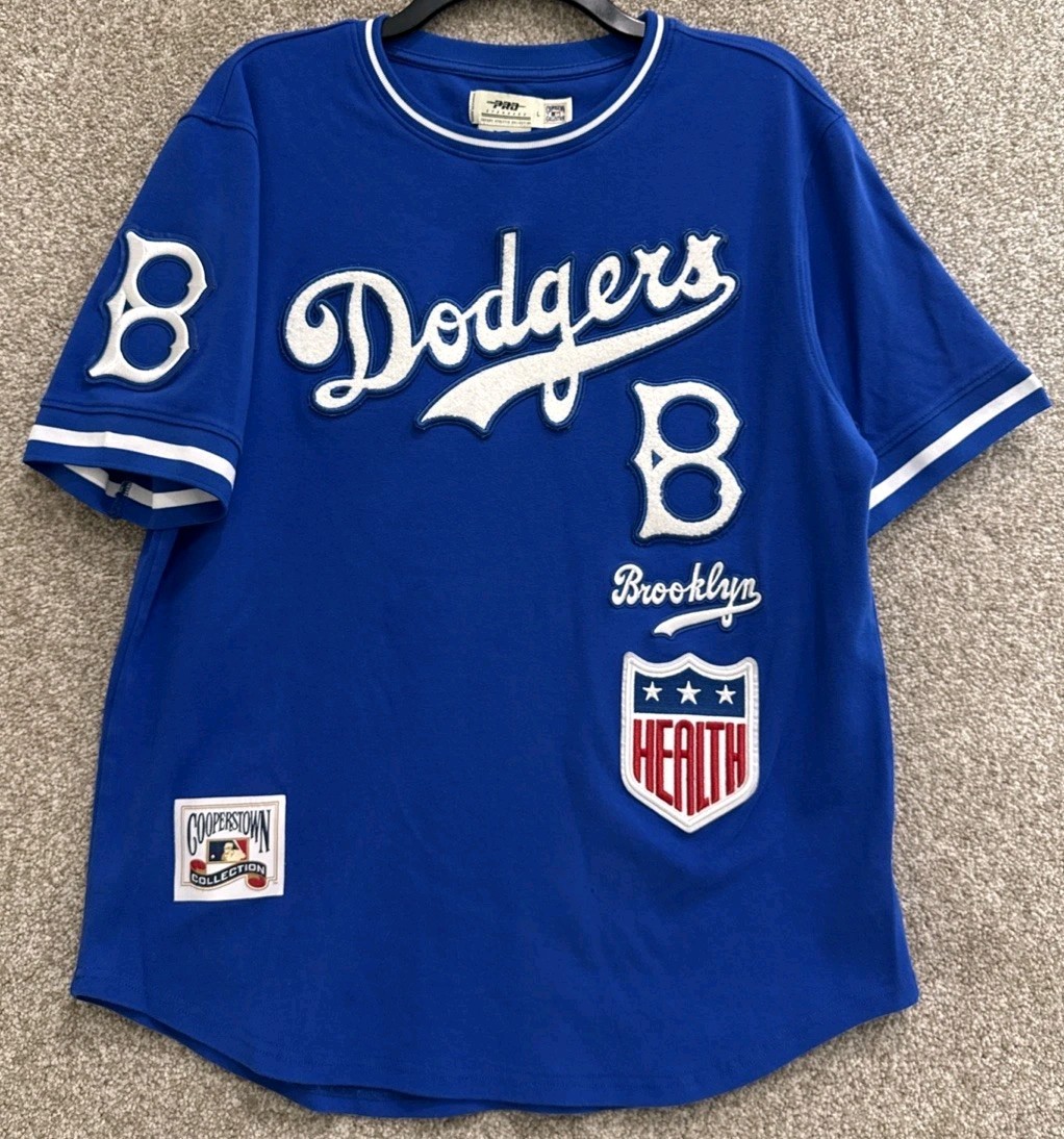 Pro Standard MLB T-Shirt Mens Large Cooperstown Brooklyn Dodgers Patches SS Blue