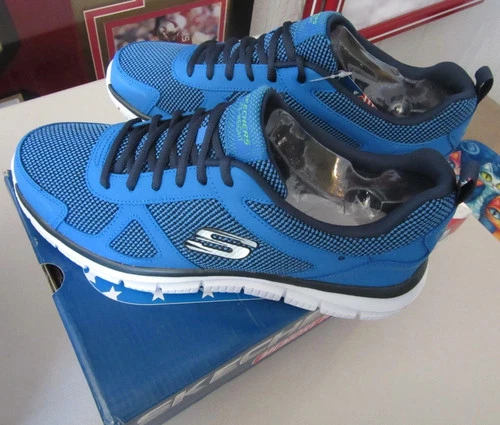 Skechers Mens Track Bucolo 52630 Blue Shoes Sneaker 9.5 New in Box