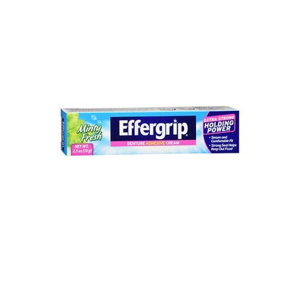 Effergrip, Denture Adhesive Cream Minty Fresh, 2.5 Oz