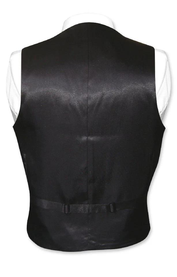 Conjunto de corbata de cuello y chaleco de vestir de seda para hombre Biagio color NEGRO liso Foto 2 de 4