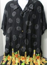 Hawaiian Style Shirt, Black with Various Beers  Breweries, S/S, 2XL