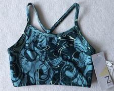 Z by Zella Girls Strappy Teal Reef Meridian Print Sports Bra Size XS 5/6 