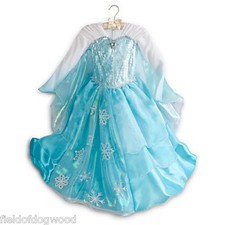 NWT DISNEY STORE Frozen ELSA COSTUME DRESS Gown 5/6 7/8 Limited Edition Deluxe