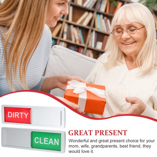 2 Pcs Cleaning Signs Child / Dirty Sliding Dishwasher or for Magnet - Picture 5 of 12