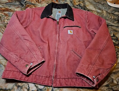 Carhartt Detroit Jacket Sherpa Vintage Salmon Rose Pink Carhartt Detroit Jacket Sherpa Vintage Salmon Rose Pink