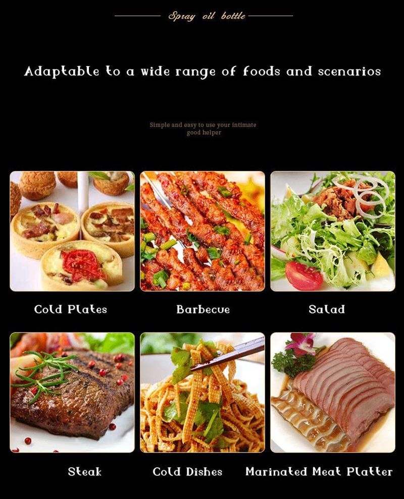 ATBGIFT Glass Oil Spray Bottle, 7Oz(200Ml) Olive Oil Sprayer for