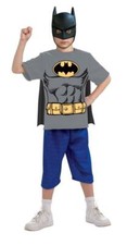 Boys Child Batman Costume T Shirt Mask  Removable Cape Outfit