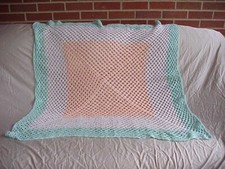 Handmade Baby Crochet blanket Hand made afghan throw 38" X 38"