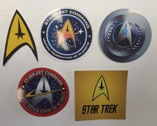 Star Trek Starfleet Command Stickers 5 PACK LOT *WORLDWIDE 🌐 SHIPPING*