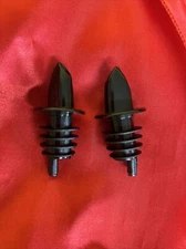 Set Of Two Black Pour Spouts For Olive Oil Or Dish Soap Bottles