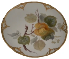 KPM Berlin Art Nouveau Porcelain Linden Tree Leaf Scene Plate Porzellan Teller