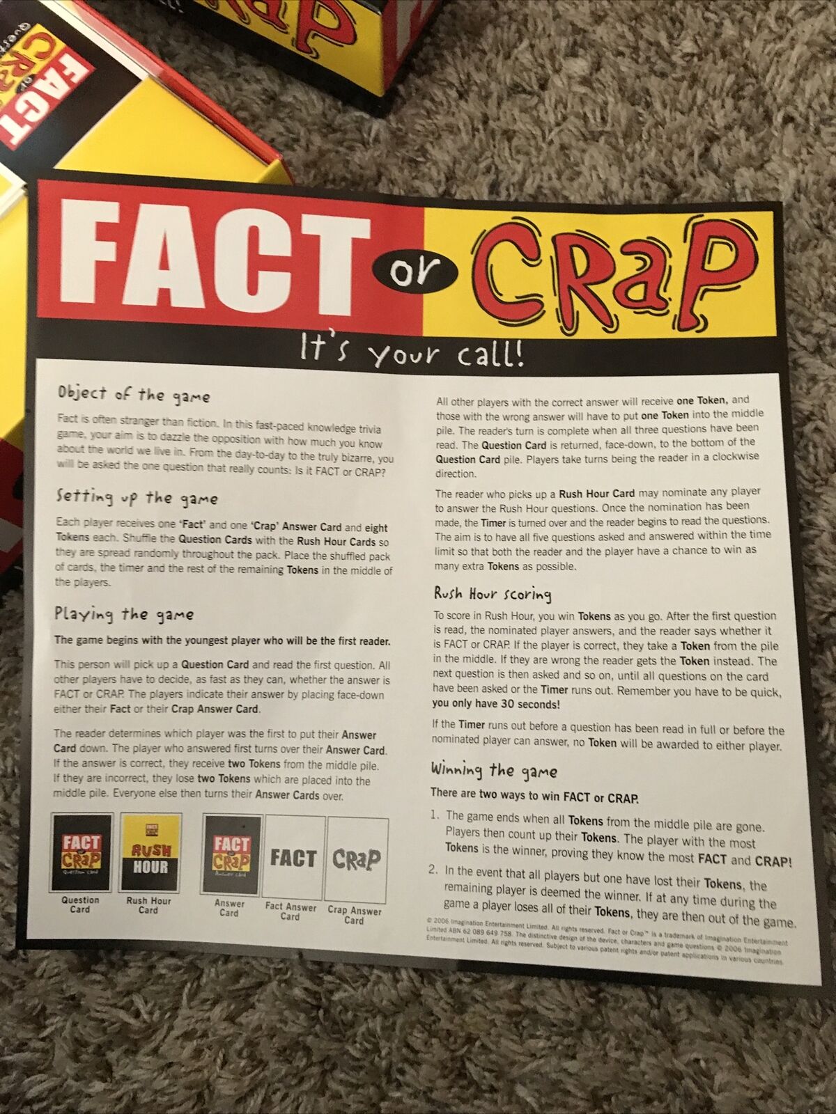  Fact or Crap Board Game : Toys & Games