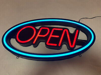 Large LED Open Sign Neon Bright for Restaurant Bar Club Shop Store Business  Oval