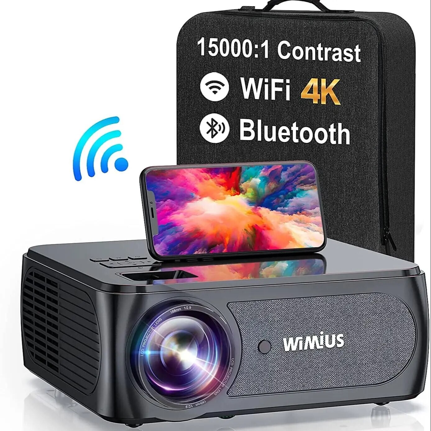 WIMIUS Projecteur Full HD 4K WiFi 5G Écran Géant Haute Performance Bluetooth
