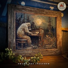 Sasquatch Bigfoot Art Print Piano Recital Music Poster Band Room Wall Decor Gift