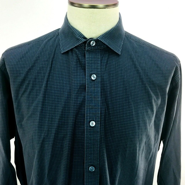 Banana Republic Monogram Mens XL Tailored Slim Fit Dark Blue Dress