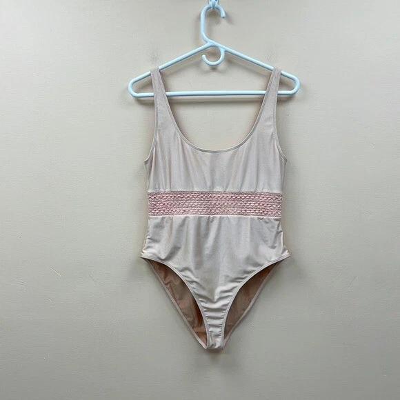 Revolve Tularosa One Piece Swim Suit Retro Pale Pink Large - Image 3 of 4
