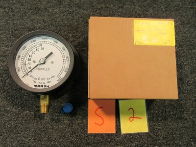 #ad Marsh Bellofram Hydraulic Pressure Dial Gauge Indicator 10000 Psi H15690 $19.95