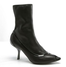 BOTTEGA VENETA Womens Black Patent Leather High Heel Ankle Boots Bootie 9-39