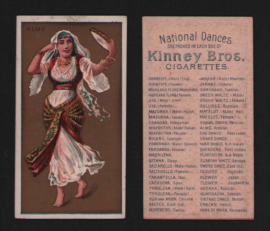 kinney tobacco cards 1889 Kinney Bros - N225 NATIONAL DANCES Tobacco Cards