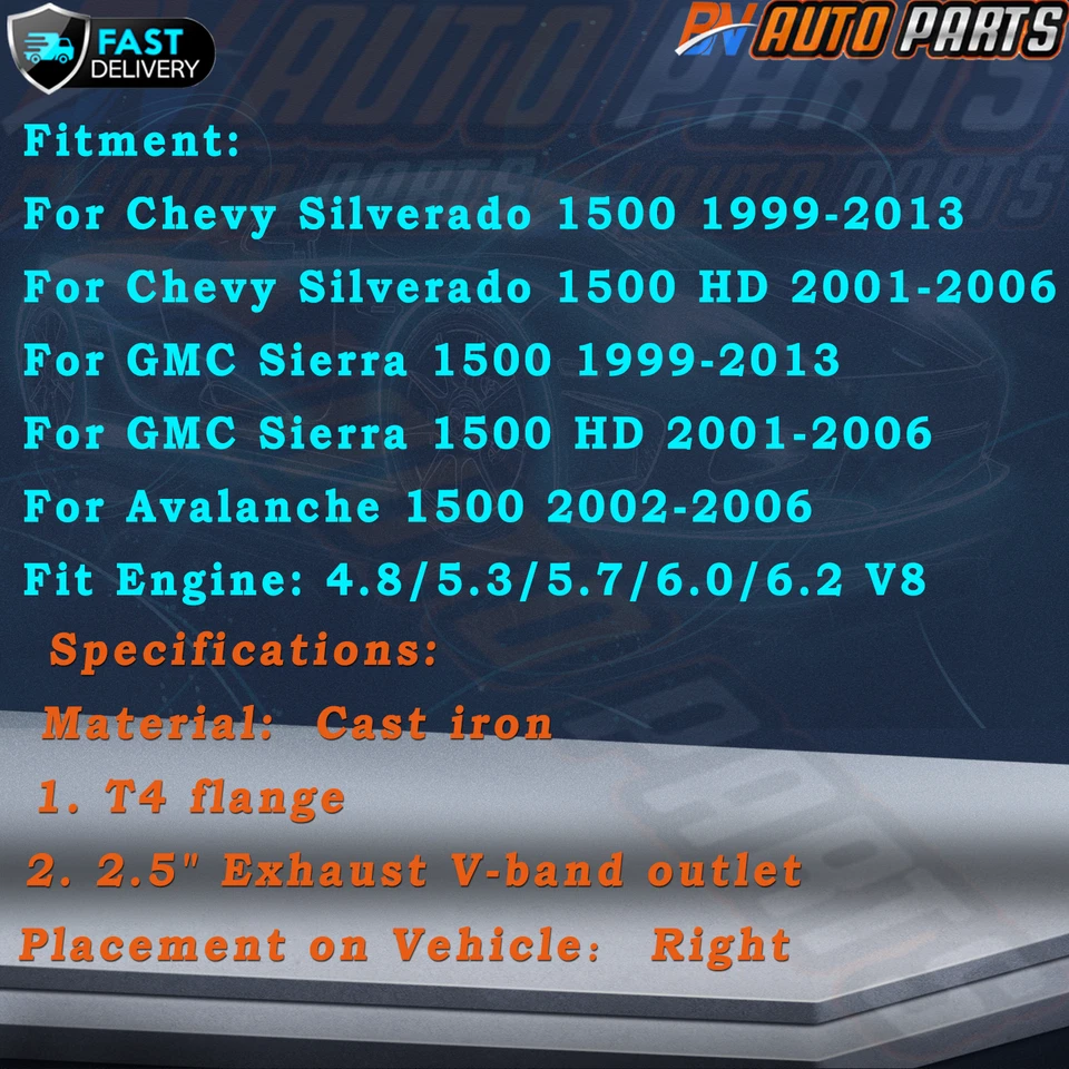 Cast T4 Turbo Exhaust Manifold For Chevy Silverado/GMC Sierra 1500 LS Vortec Foto 3 de 4