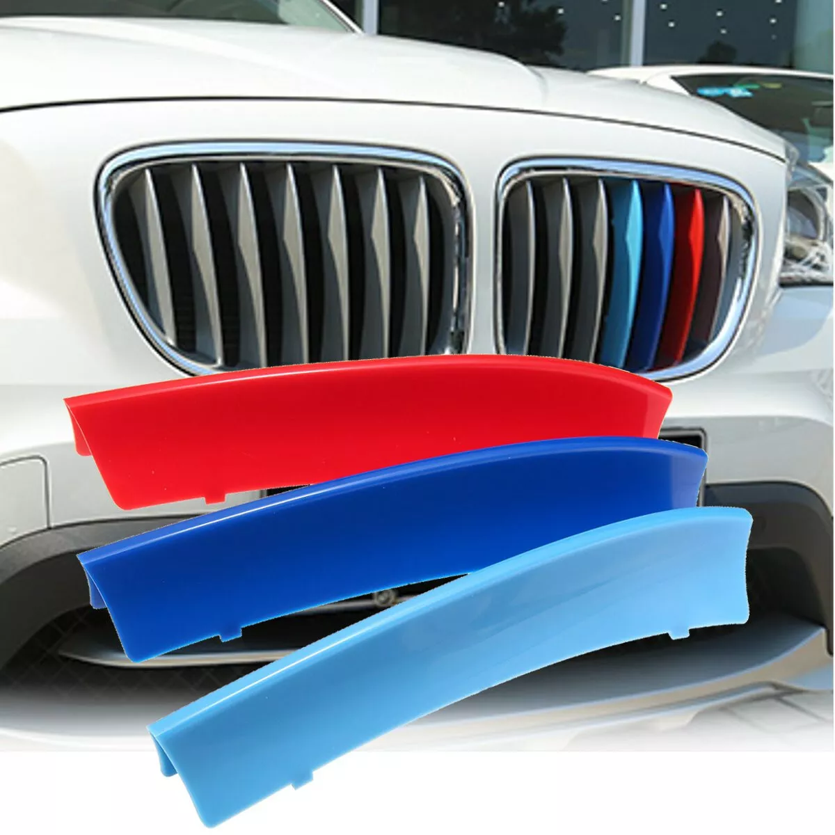 Front Grille Grill Cover Strips Clip Trim For BMW X1 E84 Accessories  2010-2015