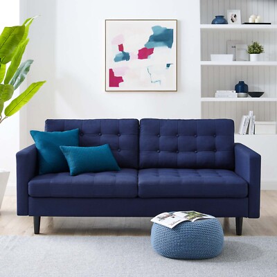 Modway Exalt Fabric Tufted Sofa in Royal Blue