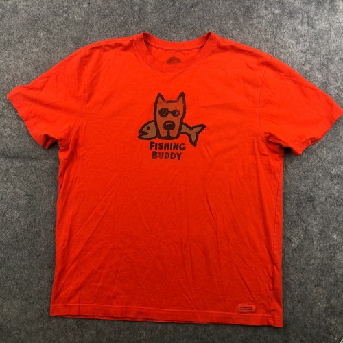 Life Is Good Shirt Mens Large Orange 