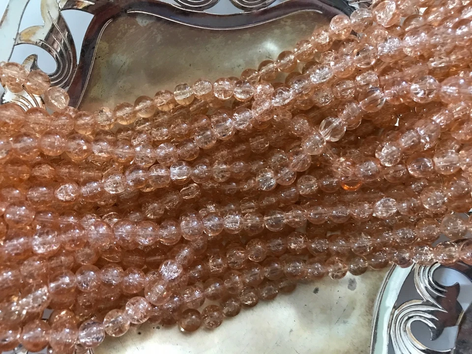 CUENTAS DE CRISTAL CRACKLE 8 MM SE VENDEN POR 5 HEBRAS O 500 CUENTAS SUELTAS  Foto 3 de 4