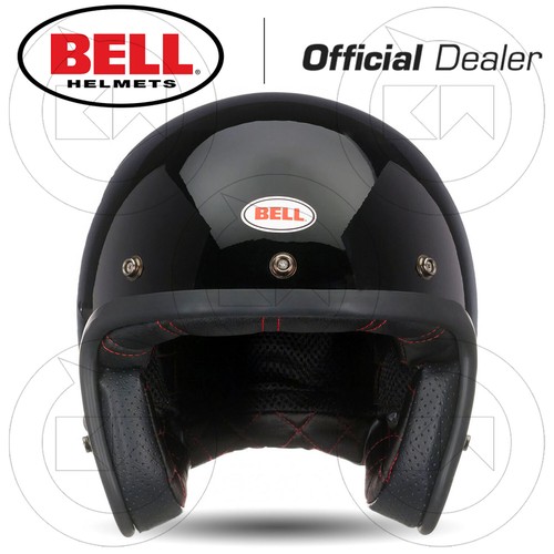 CASCO JET MOTO BELL CUSTOM 500 VINTAGE MONO COLORE NERO LUCIDO - GLOSS  BLACK | eBay