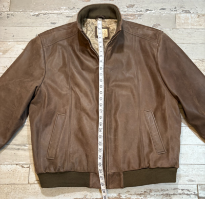 Jos. A. Bank Genuine Leather Jacket Men's XL Brown Bomber