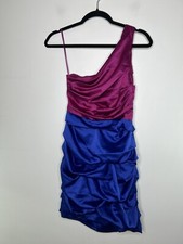 Express Women's Blue Purple Color Rushed Bodycon One Shoulder Dress Size 6 NWT