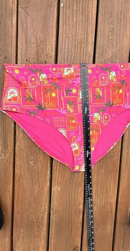 Old Navy Womens Bikini Bathing Suit Swim Bottom Size 3X Pink Tropical Swim New - Picture 3 of 5