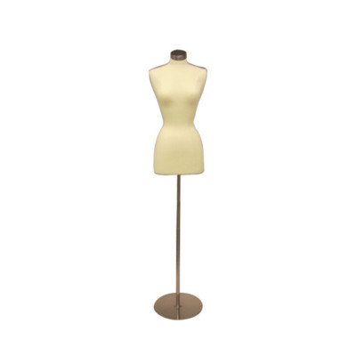 Female Dress Form Pinnable Foam Mannequin Torso Size 6-8 with Extra Black Cover