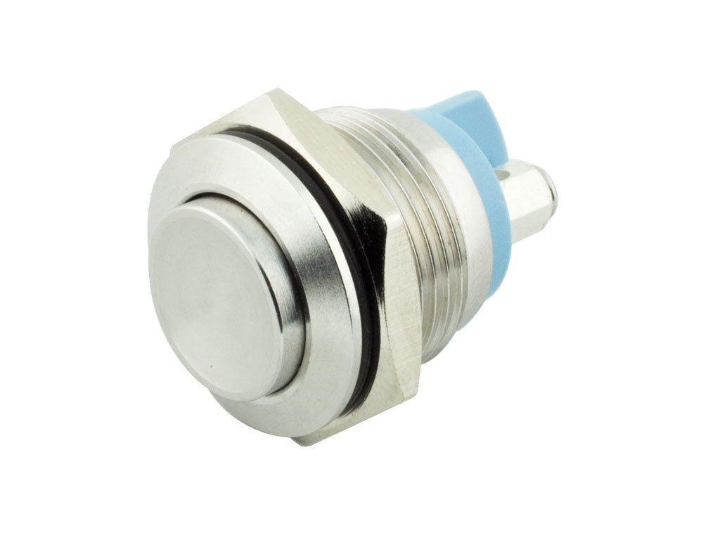 Interruttore A Pulsante Momentaneo In Metallo Acciaio Inox 16 Mm - Foto 10