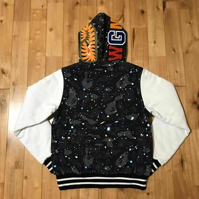 BAPE Galaxy A Bathing Ape WGM Shark Hoodie Varsity Jacket Size S Japan Made  | eBay